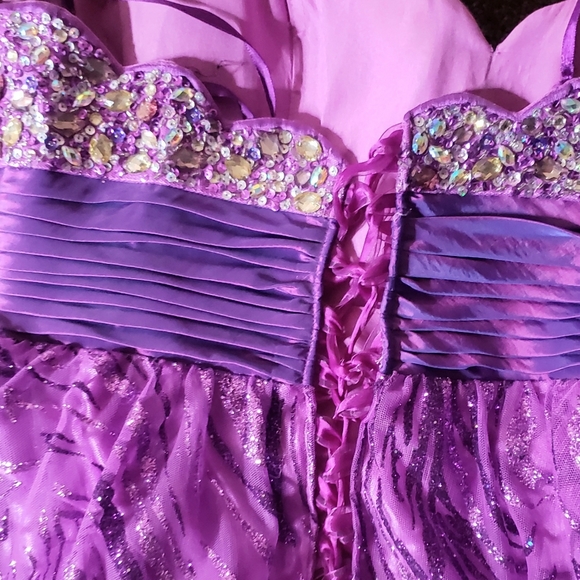 Jovani Women's Strapless Purple Gown - Picture 6 of 9